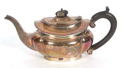 Lot 89 - George V teapot of fluted and compressed oval...