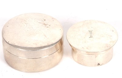 Lot 10 - Small circular gilt lined wafer box with screw...