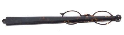 Lot 109 - Pair of long handled tortoiseshell folding...