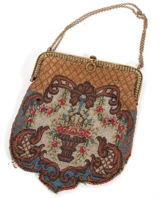 Lot 21 - Ladies gilt metal framed vintage evening bag,...