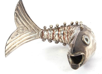 Lot 152 - Foreign silver plated model of a fish with...