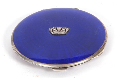 Lot 41 - George V circular powder compact, the blue...