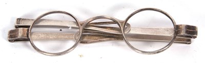 Lot 47 - A cased pair of Georgian folding spectacles...