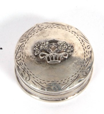 Lot 51 - Elizabeth II circular lidded box, the lid with...