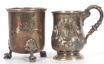 Lot 92 - Mixed Lot: A heavy christening mug of...