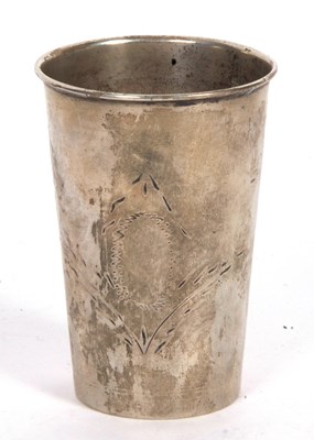 Lot 97 - 19th Century Polish white metal beaker faintly...