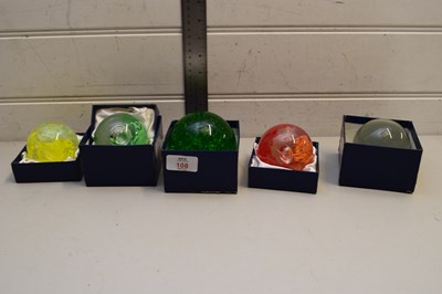 Lot 108 - FIVE ASSORTED MODERN PAPERWEIGHTS