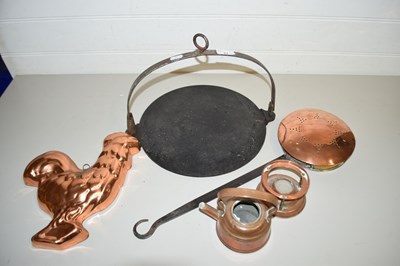 Lot 33 - Mixed Lot: Antique iron griddle together with...