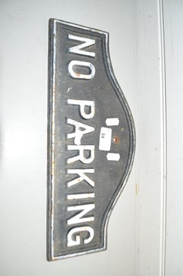 Lot 54 - Cast iron 'No Parking' sign