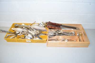 Lot 68 - Mixed Lot: Two trays of various silver plated...