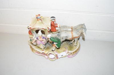 Lot 98 - Continental porcelain model of horse and carriage