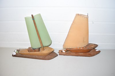 Lot 105 - Pair of vintage table lamps formed as boats