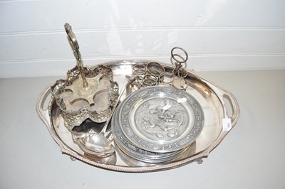 Lot 174 - Mixed Lot: Large oval silver plated serving...