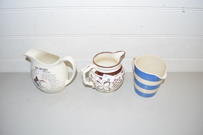 Lot 22 - TGGreen Cornish ware jug, a Victorian lustre...
