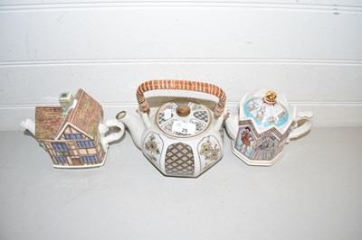 Lot 25 - Three various novelty teapots to include Sadler