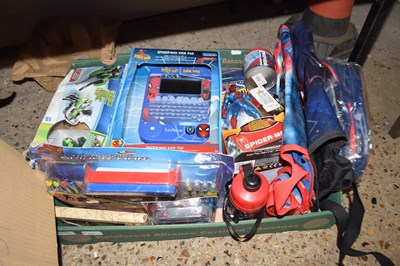 Lot 181 - Box of various toys to include Spiderman, Kids...