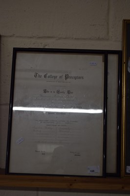 Lot 188 - The College of Preceptors - Two framed...