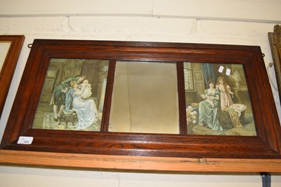 Lot 200 - Oak framed combination pair of prints with...