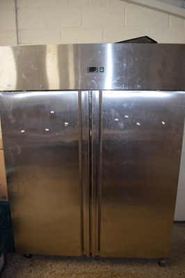 Lot 300 - Large industrial double door steel freezer,...