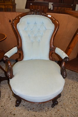 Lot 323 - Victorian button backed library armchair