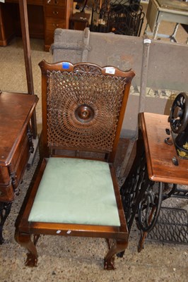 Lot 341 - Cane back chair with ball and claw feet