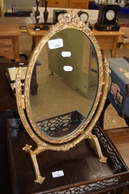 Lot 348 - 20th Century metal framed oval dressing table...