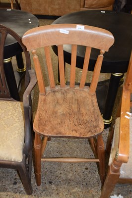 Lot 370 - Victorian elm seated workshop chair on turned...