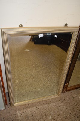 Lot 399 - Modern rectangular bevelled wall mirror in...