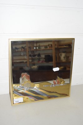 Lot 121 - Contemporary metal and mirrored picture of a...