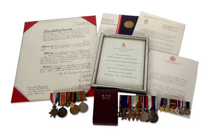 Lot 245 - Group of medals including an MVO awarded to Mr...