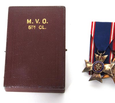 Lot 245 - Group of medals including an MVO awarded to Mr...