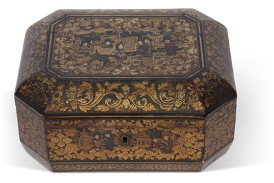 Lot 229 - Early 19th Century Chinese export laquer box...