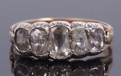 Lot 43 - Antique old brilliant cut diamond five stone...