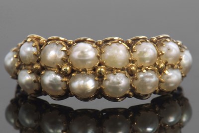 Lot 471 - Victorian seed pearl ring, a double row design...