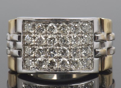 Lot 482 - Modern two tone prescious metal and diamond...