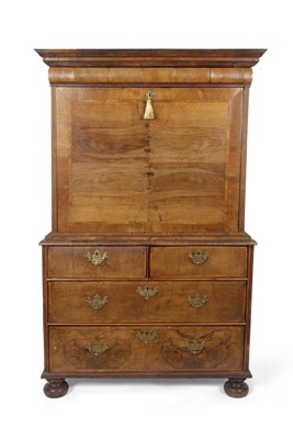 Lot 553 - 18th Century walnut secretaire cabinet, the...