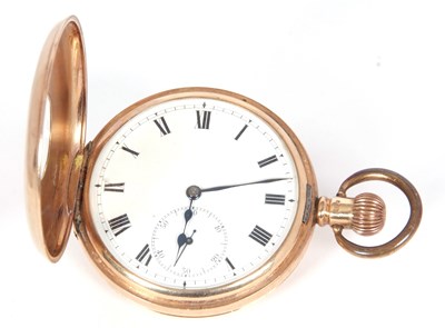 Lot 432 - A 9ct gold Half Hunter pocket watch g/w 92gms...