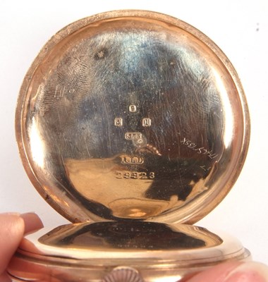 Lot 432 - A 9ct gold Half Hunter pocket watch g/w 92gms...