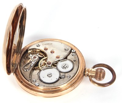 Lot 432 - A 9ct gold Half Hunter pocket watch g/w 92gms...