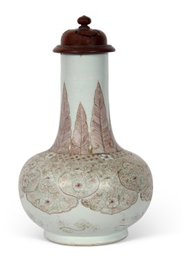 Lot 222 - Chinese porcelain vase, the bulbous body...