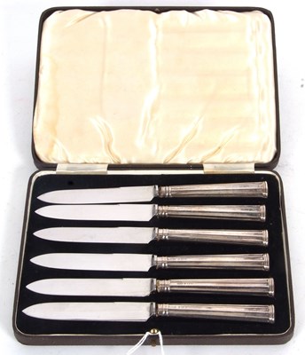 Lot 119 - Cased set of six George VI stainless bladed...