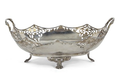 Lot 417 - George V two handled fruit bowl of shaped oval...