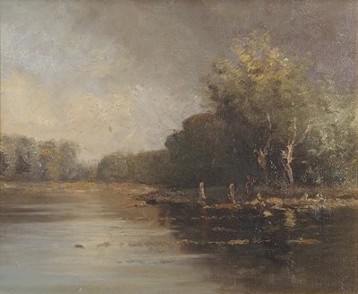 Lot 604 - British School, Nineteenth Century, Riverscene...