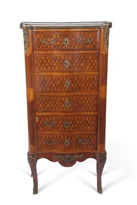 Lot 575 - 19th Century French serpentine front chest of...