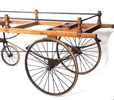 Lot 504 - Large oak and iron funeral coffin wagon...