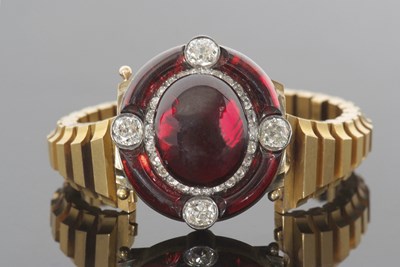 Lot 489 - Mid-19th Century garnet and diamond...