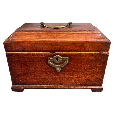 Lot 559 - Tea caddy with three compartments and a metal...