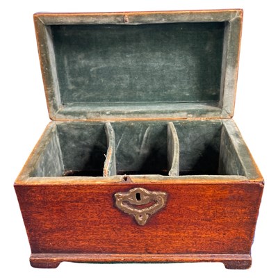 Lot 559 - Tea caddy with three compartments and a metal...