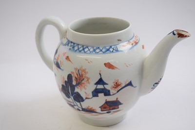Lot 411 - Lowestoft porcelain teapot with the dolls...