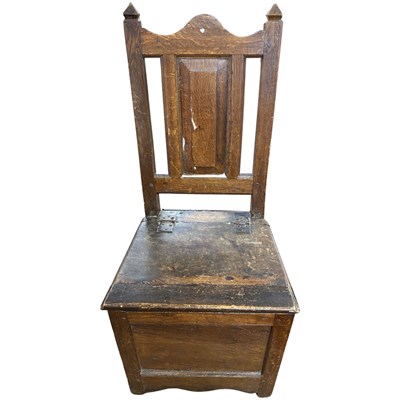 Lot 570 - 18th Century and later oak box seat with...